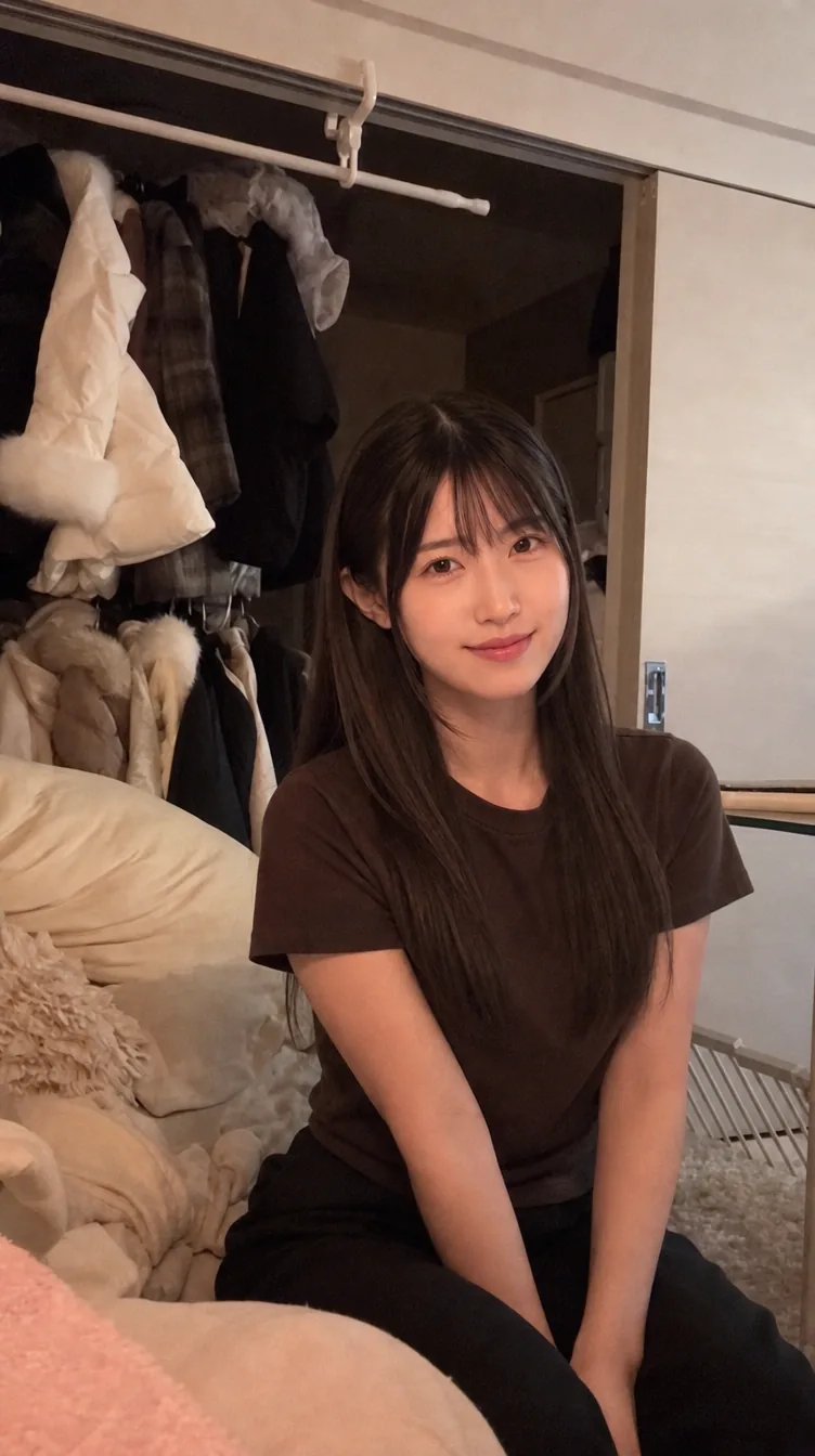 てくと(AIで作った人物の写真)。今週もおつかれさま〜!今日はおうちでだらだらするって決めた